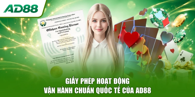 Giấy phép hoạt động vận hành chuẩn quốc tế của AD88